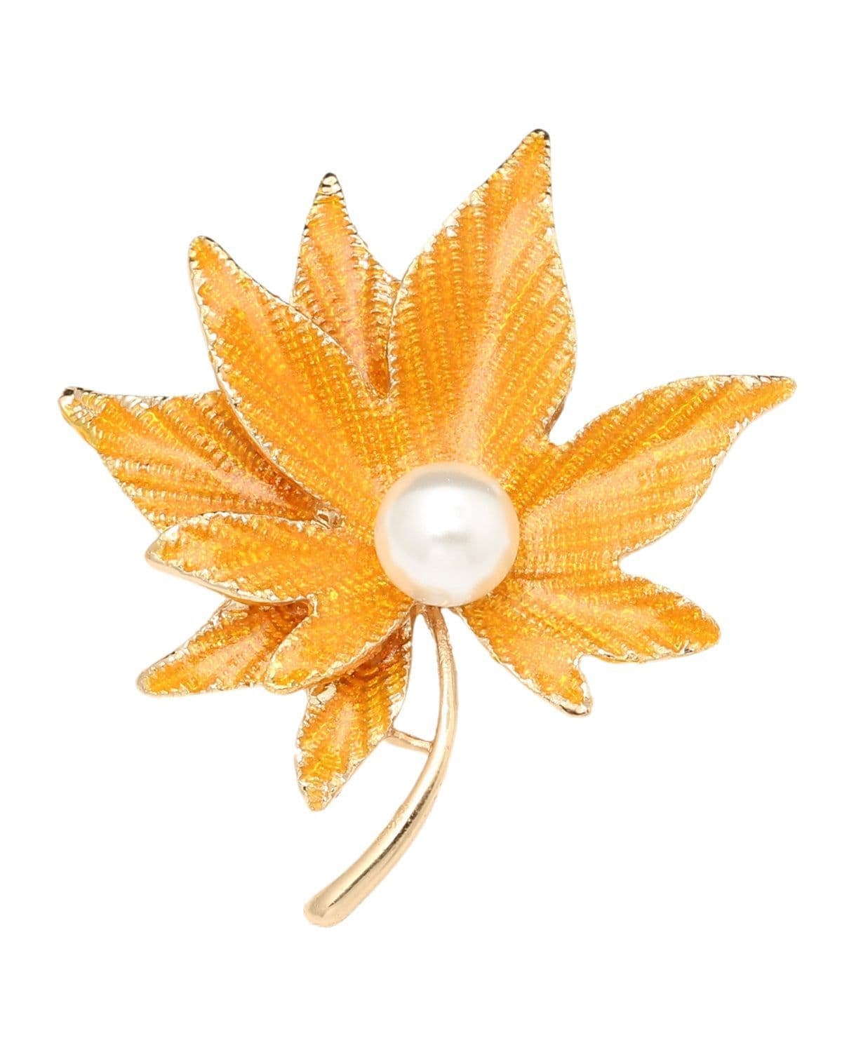 Luxurious Clover Leaf & Artificial Flower Hair Brooch – Elegant Accessory for Formal Outfits